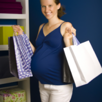 Pregnant woman shopping